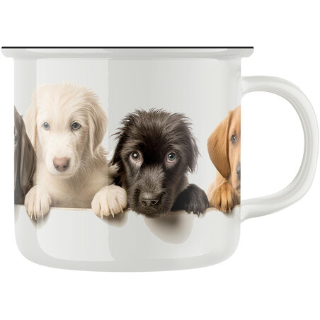 Keramický retro hrnek "Pejsci"