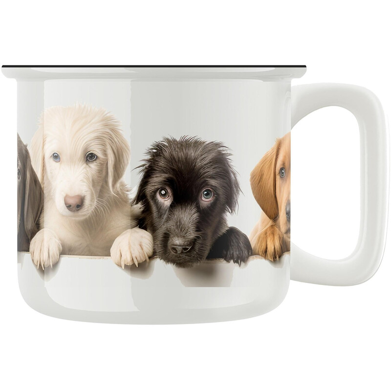 Keramický retro hrnek "Pejsci"