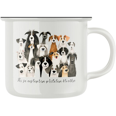 Keramický retro hrnek "Pes je nejlepší přítel"