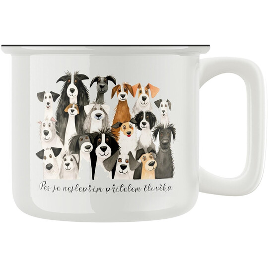 Keramický retro hrnek "Pes je nejlepší přítel"
