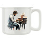 Keramický retro hrnek "Pianista"