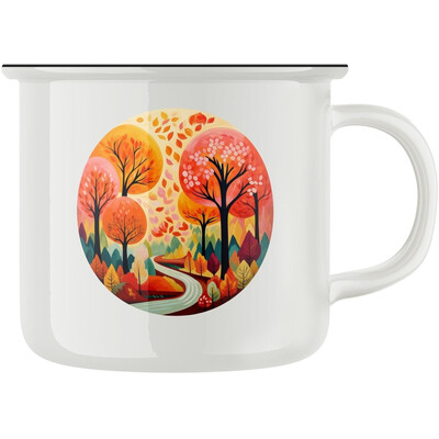 Keramický retro hrnek "Podzimní cesta"