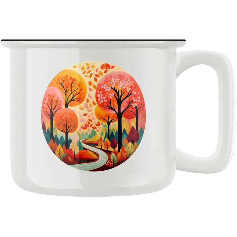 Keramický retro hrnek "Podzimní cesta"