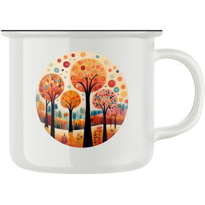 Keramický retro hrnek "Podzimní stromy"