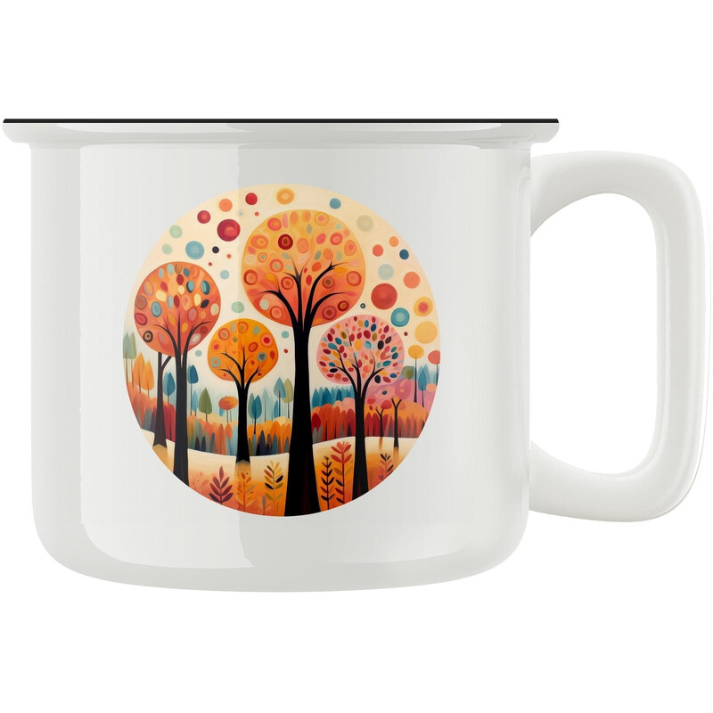 Keramický retro hrnek "Podzimní stromy"