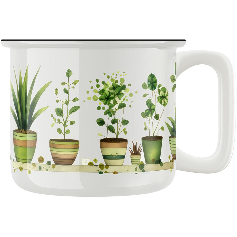 Keramický retro hrnek "Pokojovky"